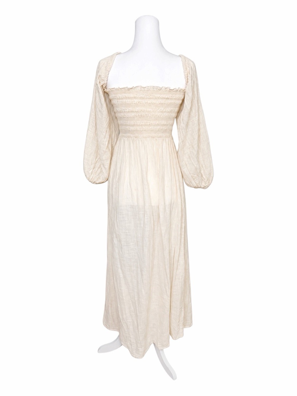 Cloe Cassandro Agatha Shirred Organic Cotton Gauze Midi Dress Size Medium